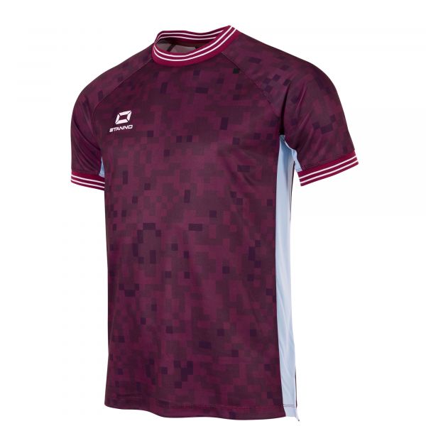 Pixel Shirt — Maroon-Sky Blue
