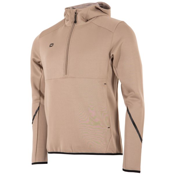 Plaza Hooded Half Zip Top — Beige