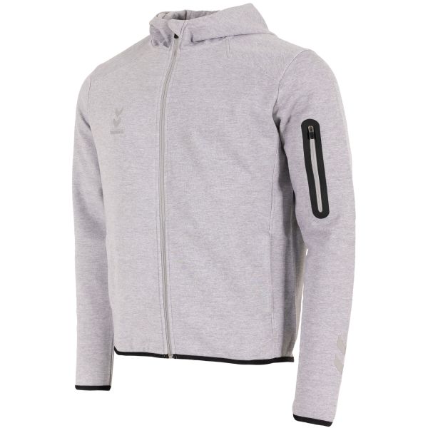 Ground Hooded Full Zip Sweat Top — Grey