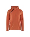 3594 Hoodie met schuine halve rits