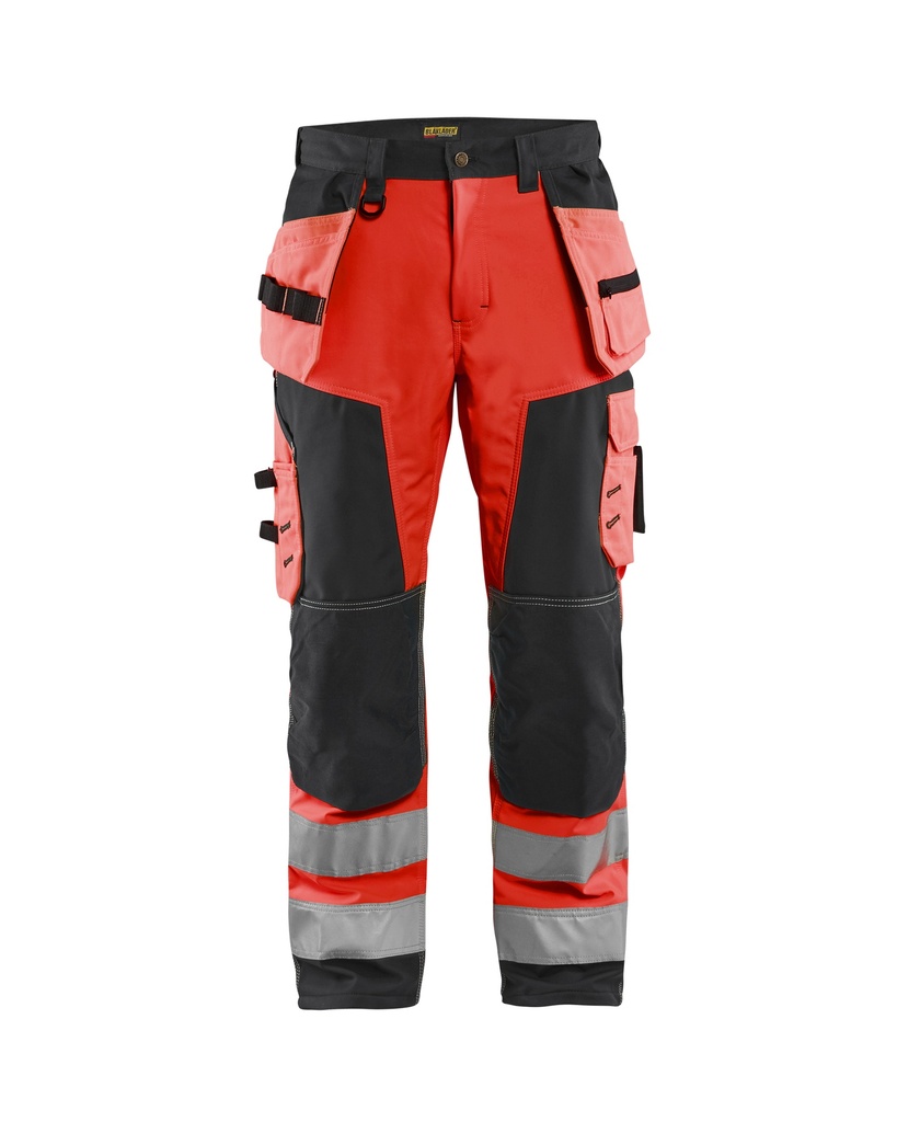 1567 High Vis werkbroek softshell met gereedschapszakken