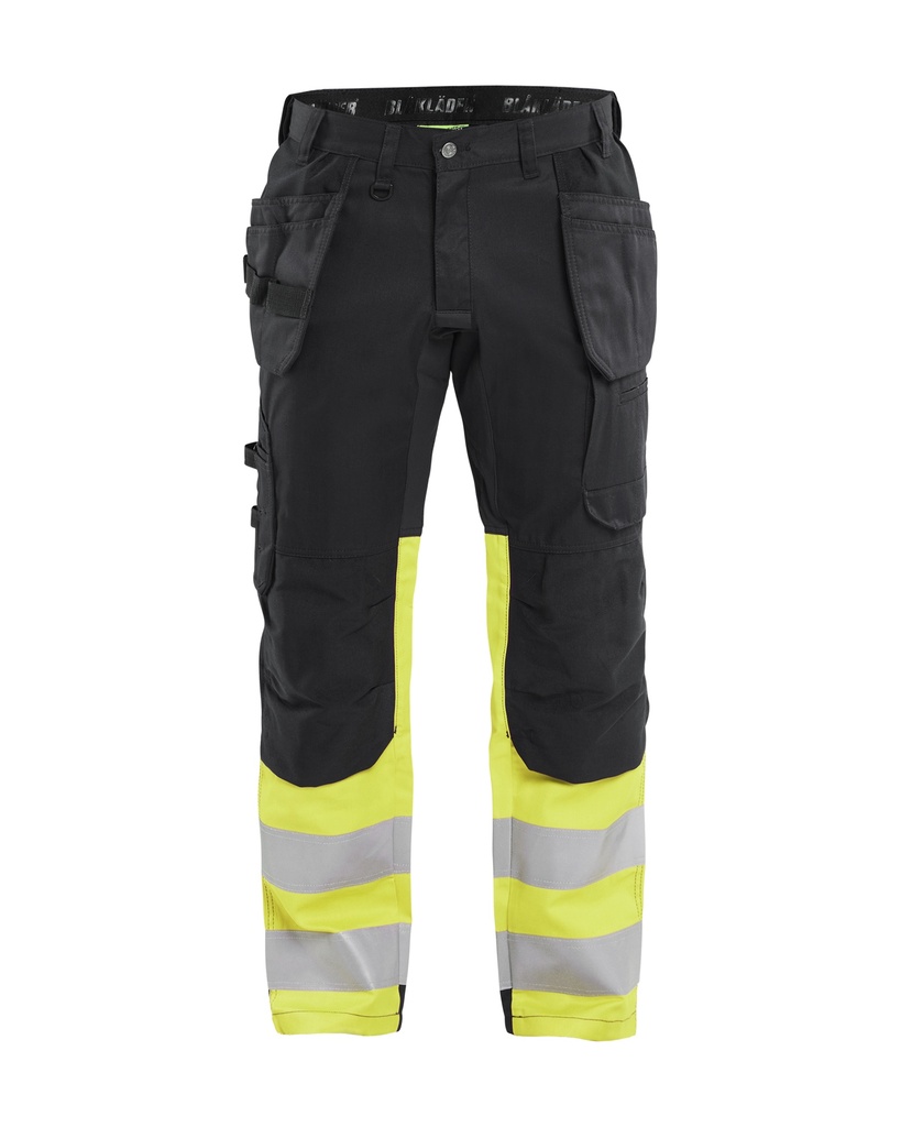 1558 High Vis werkbroek met stretch en gereedschapzakken