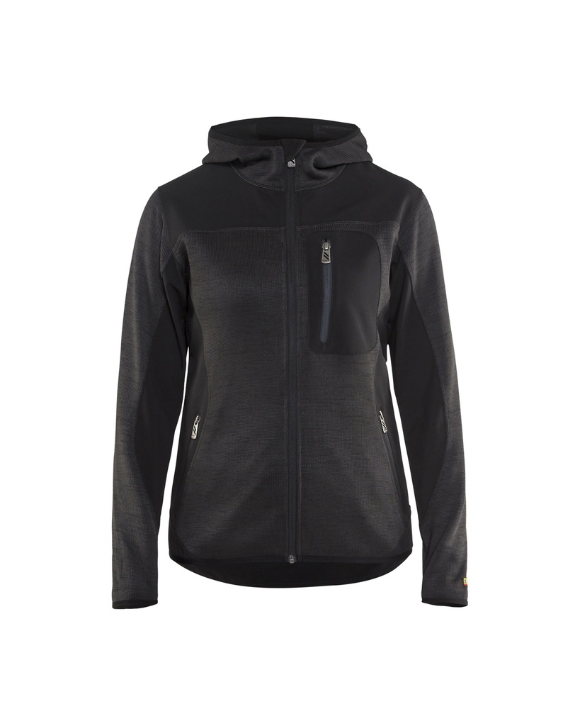 4931 Dames gebreid vest met softshell