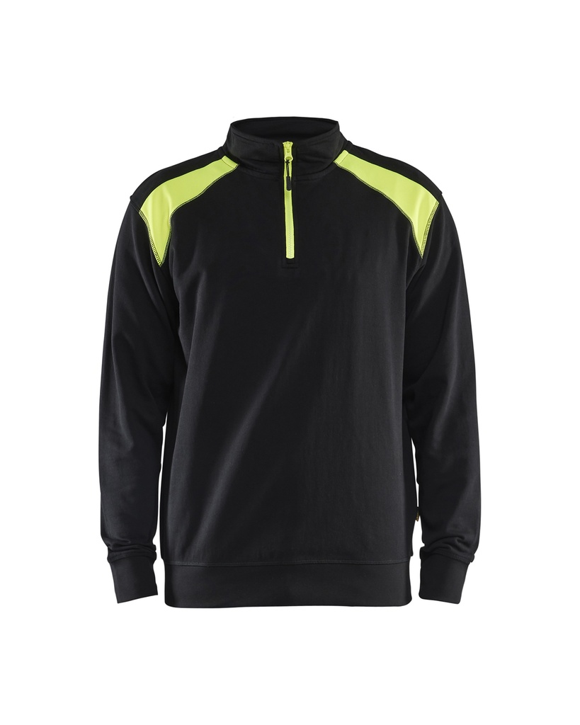 3353 Sweatshirt bi-colour met halve rits
