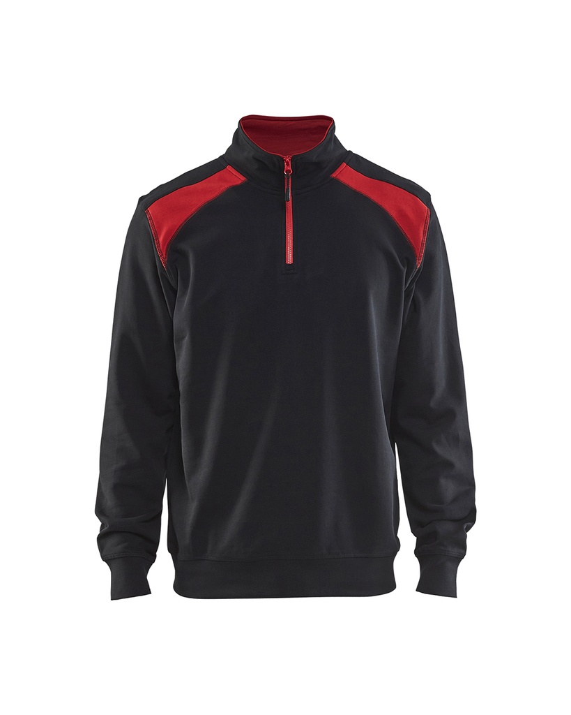 3353 Sweatshirt bi-colour met halve rits