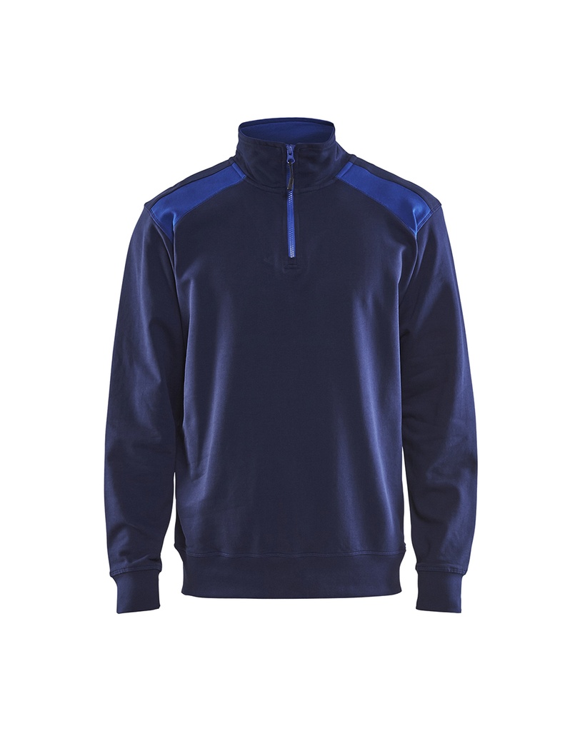 3353 Sweatshirt bi-colour met halve rits
