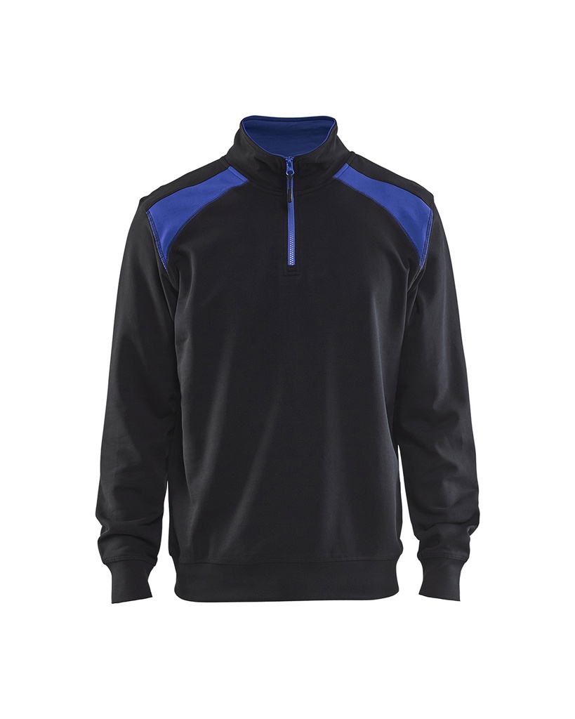 3353 Sweatshirt bi-colour met halve rits