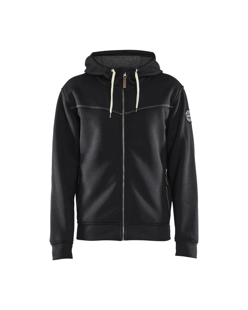 4933 Hooded sweatshirt met rits gevoerd