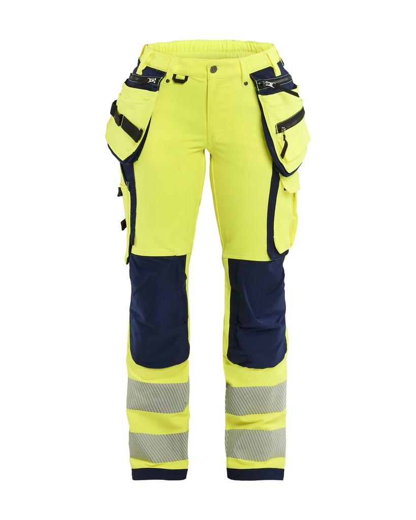 7197 Dames High Vis werkbroek 4-weg stretch met gereedschapszakken
