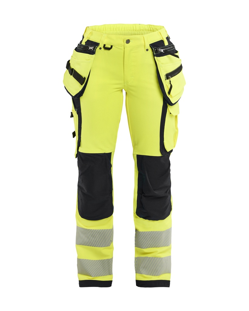 7197 Dames High Vis werkbroek 4-weg stretch met gereedschapszakken
