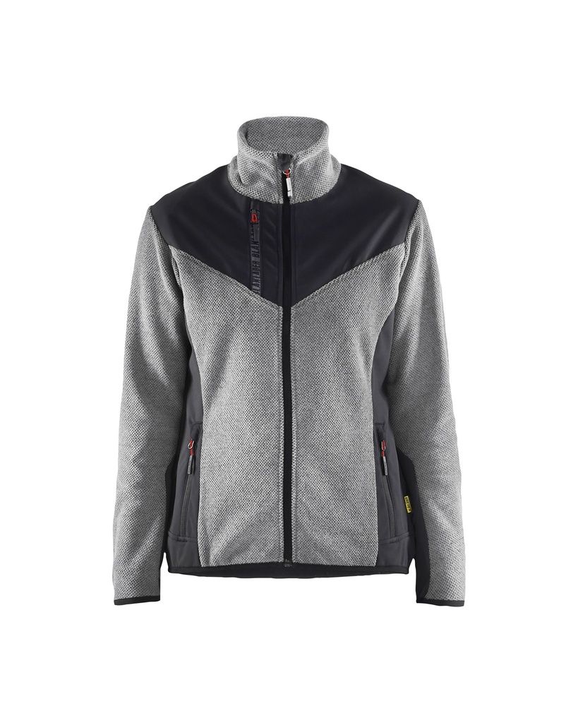 5943 Dames gebreid vest met softshell