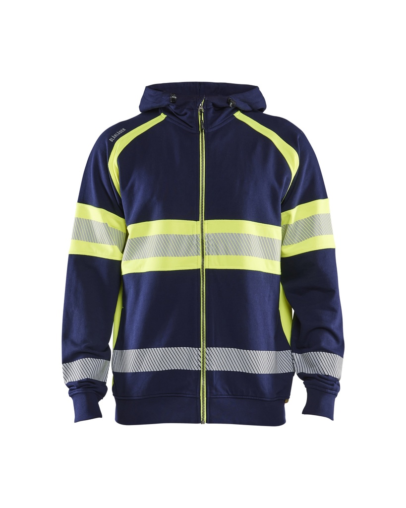 3552 Hooded sweatshirt met rits High Vis