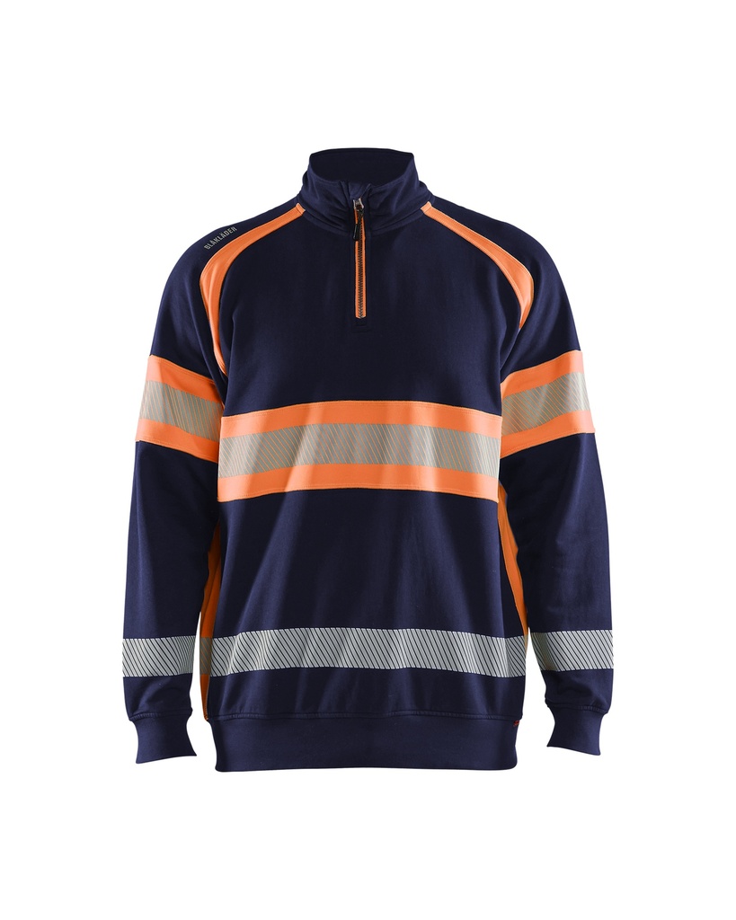 3553 Sweatshirt met halve rits High Vis