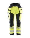 7118 Dames High Vis werkbroek softshell met gereedschapszakken