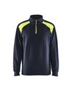 3353 Sweatshirt bi-colour met halve rits
