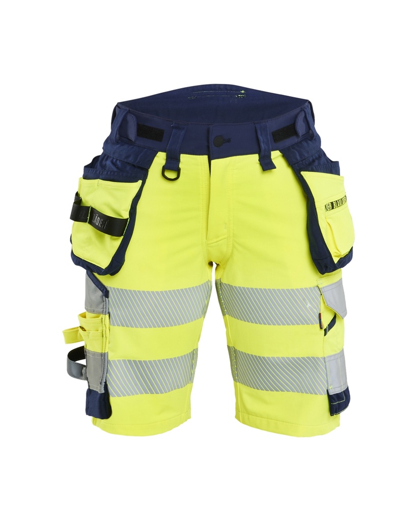 7020 Dames High Vis short 4-weg stretch met gereedschapzakken