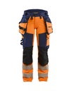 7022 Dames High Vis werkbroek 4-weg stretch met gereedschapszakken
