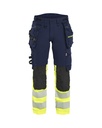 7025 Dames High Vis werkbroek 4-weg stretch met gereedschapszakken