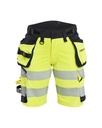 7020 Dames High Vis short 4-weg stretch met gereedschapzakken