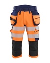 1123 High Vis piraatbroek 4-weg stretch met gereedschapzakken