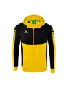 Six Wings trainingsjack met capuchon geel/zwart