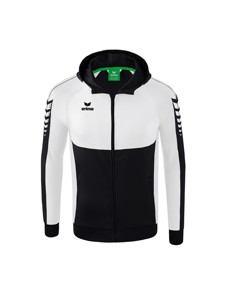 Six Wings trainingsjack met capuchon zwart/wit