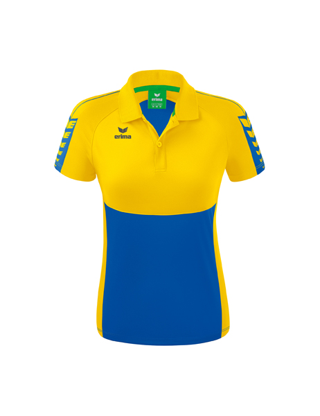 Six Wings polo new royal/geel Dames