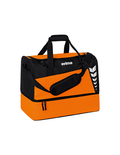 SIX WINGS sporttas met bodemvak oranje/zwart