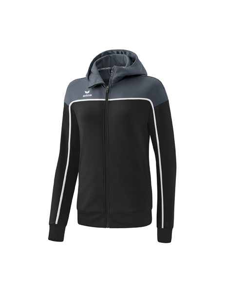 CHANGE by erima trainingsjack met capuchon black grey/slate grey/wit Dames
