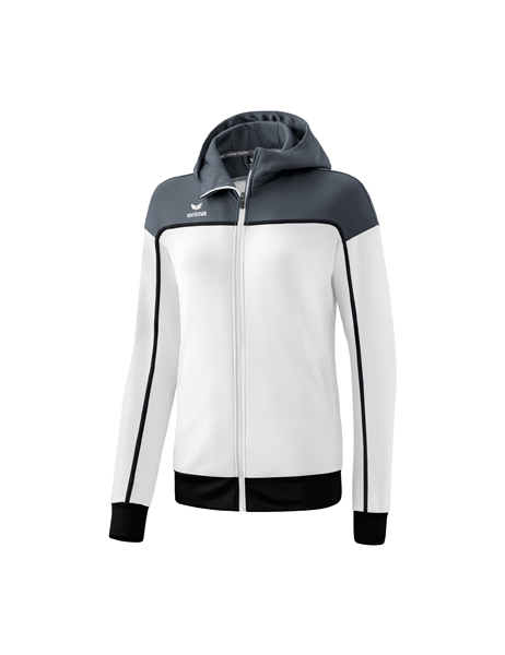 CHANGE by erima trainingsjack met capuchon wit/slate grey/zwart Dames