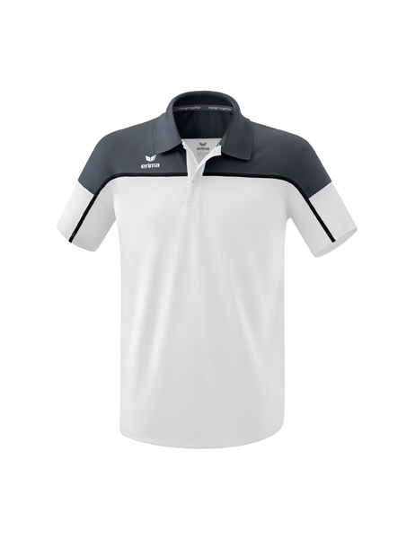 CHANGE by erima polo wit/slate grey/zwart