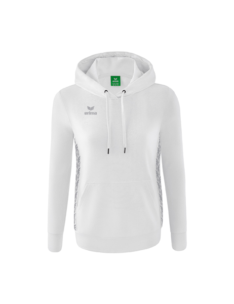 Essential Team sweatshirt met capuchon wit/monument grey Dames