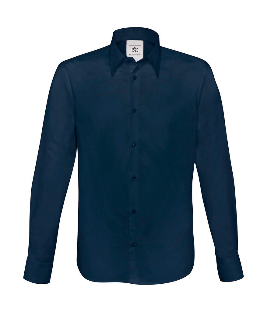 London Stretch Shirt LS Navy