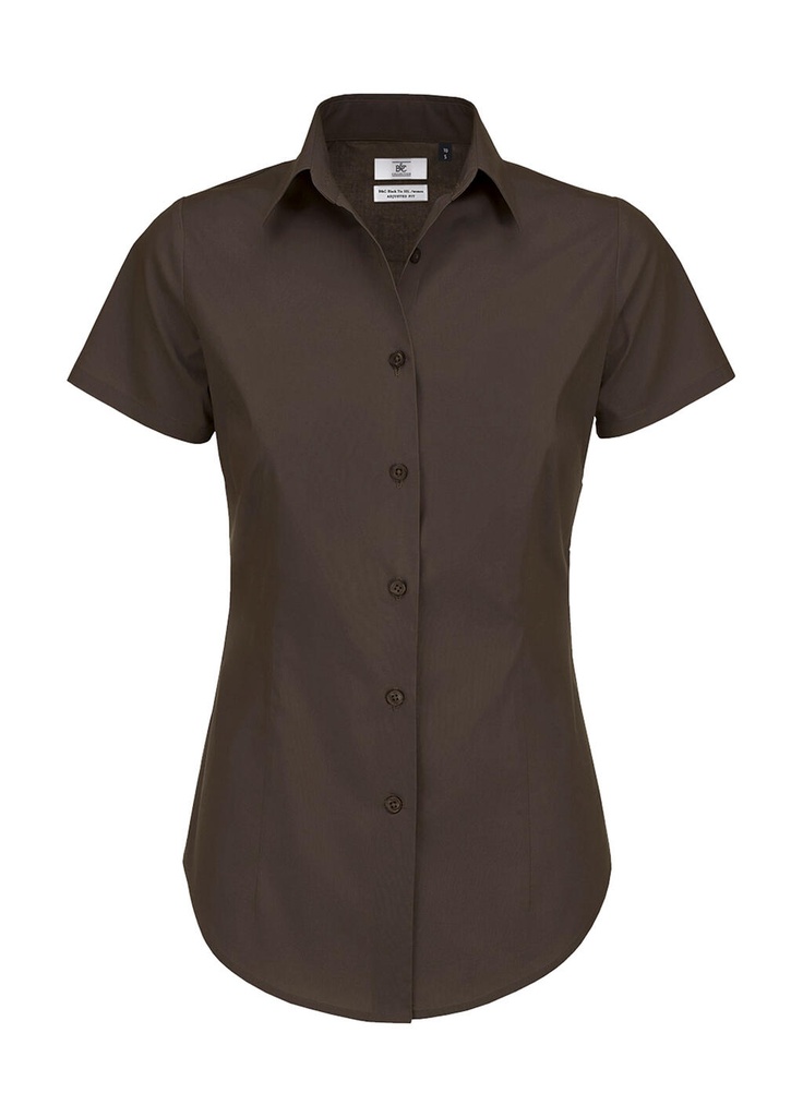 Black Tie SSL/women Poplin Shirt Coffee Bean