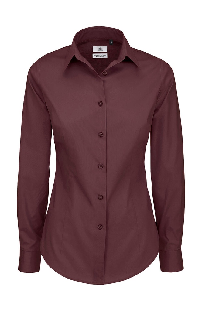 Black Tie LSL/women Poplin Shirt Luxurious Red