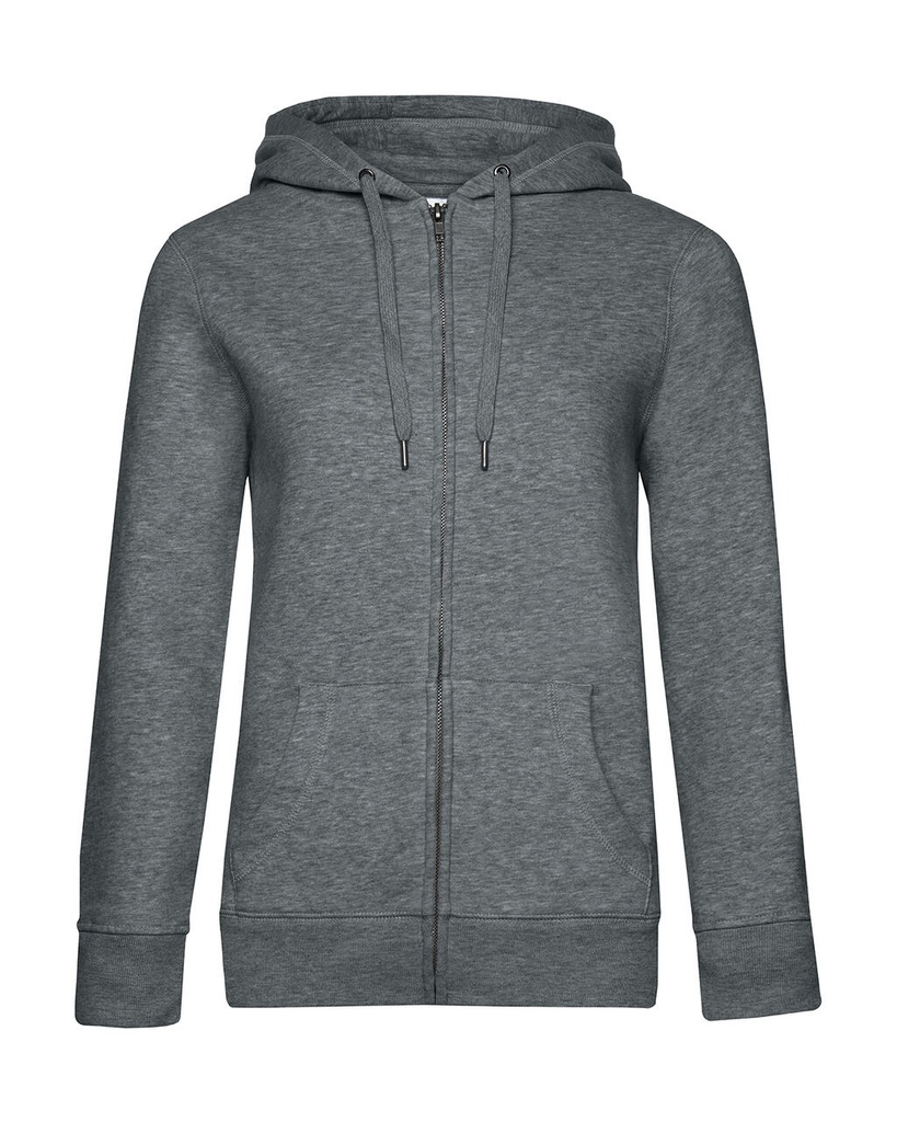 QUEEN Zipped Hooded /women Heather Mid Grey