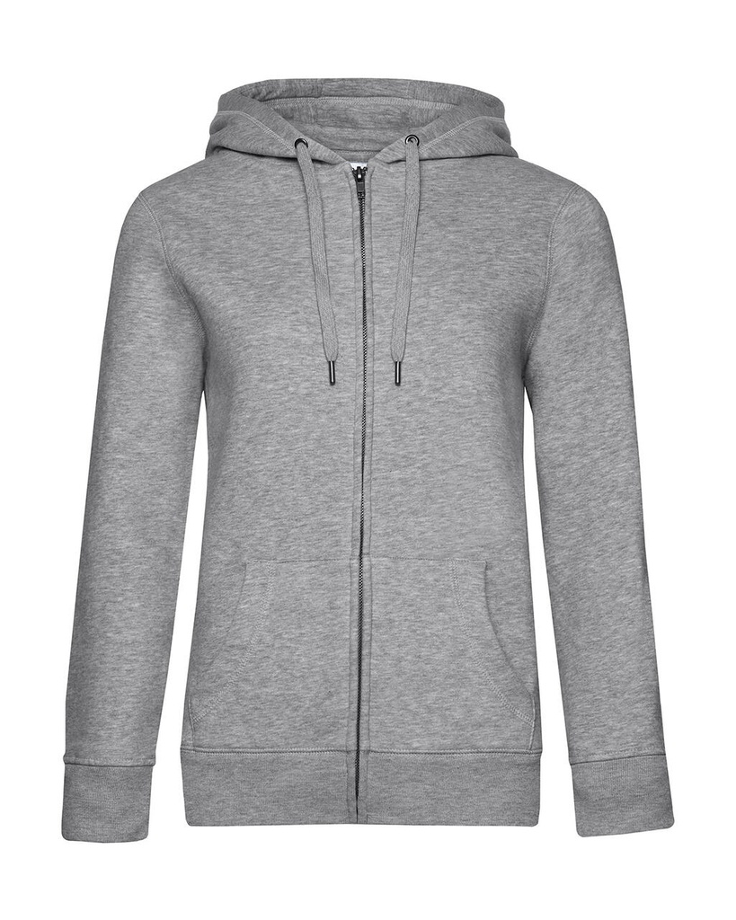 QUEEN Zipped Hooded /women Heather Grey