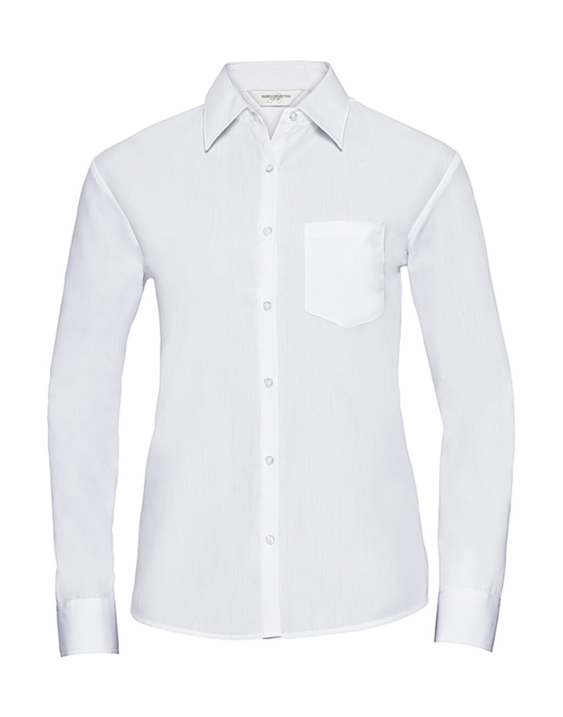 Ladies' LS Poplin Shirt White