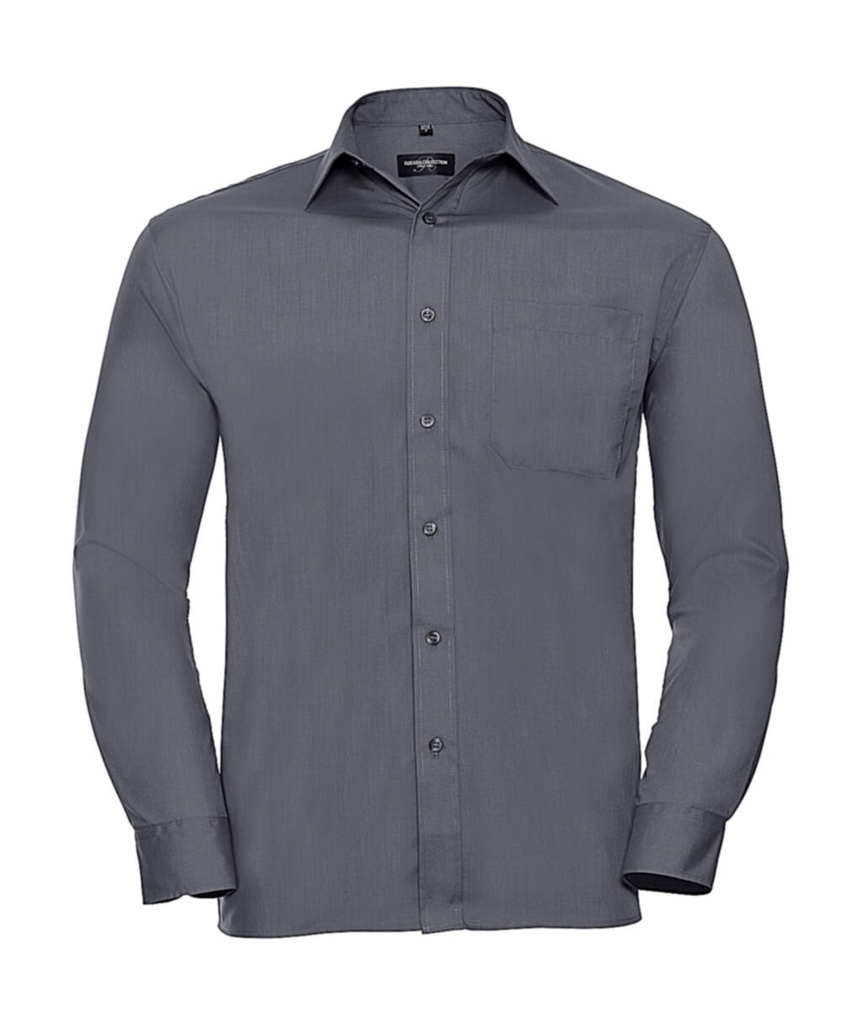 Poplin Shirt LS Convoy Grey
