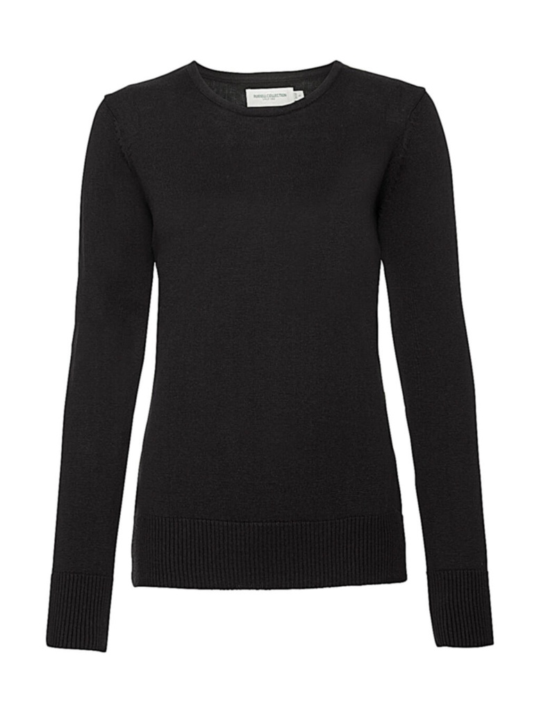 Ladies' Crew Neck Knitted Pullover Black