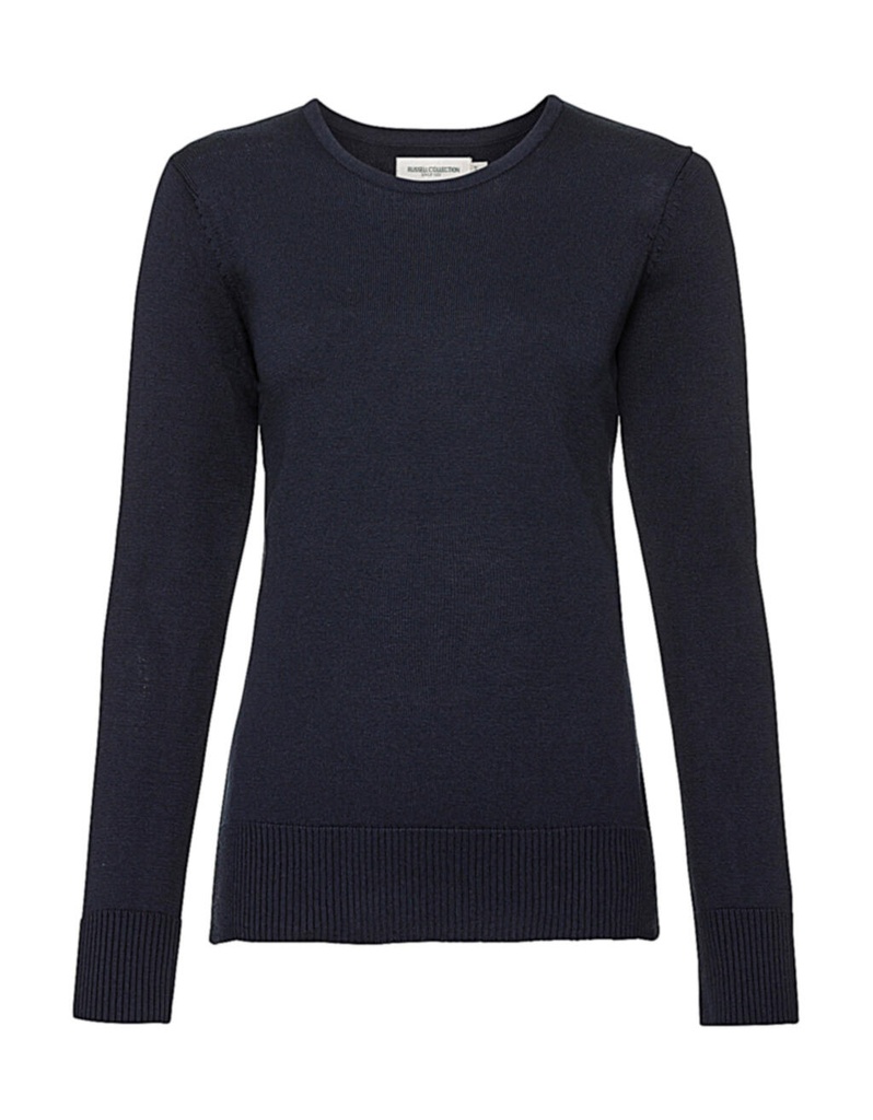 Ladies' Crew Neck Knitted Pullover French Navy