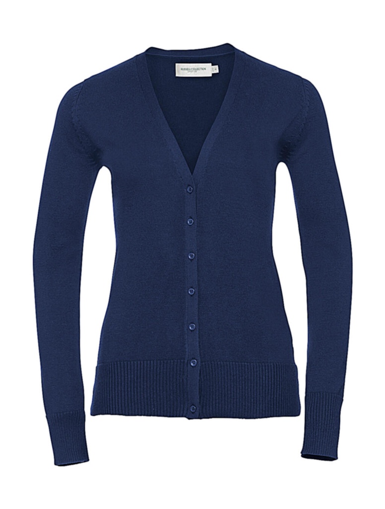 Ladies’ V-Neck Knitted Cardigan Denim Marl