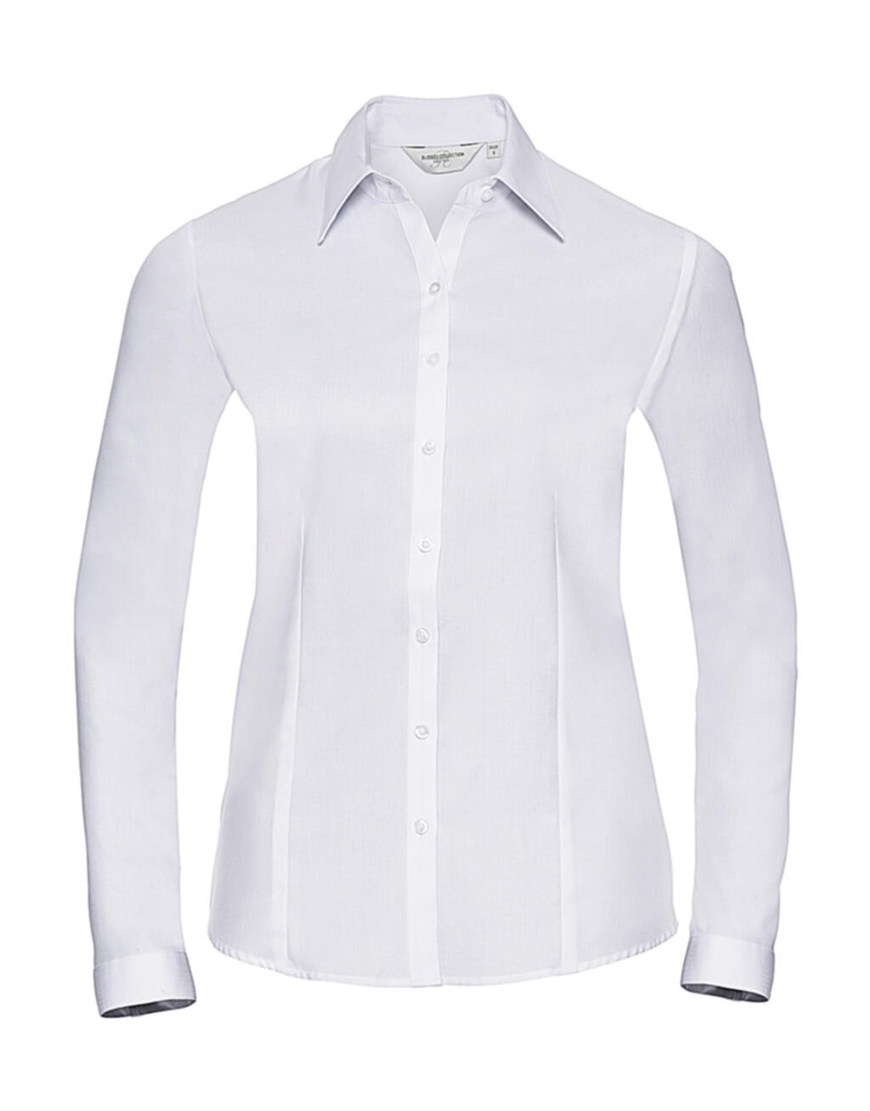 Ladies' LS Herringbone Shirt White
