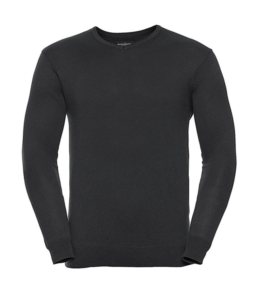 Men's V-Neck Knitted Pullover Black