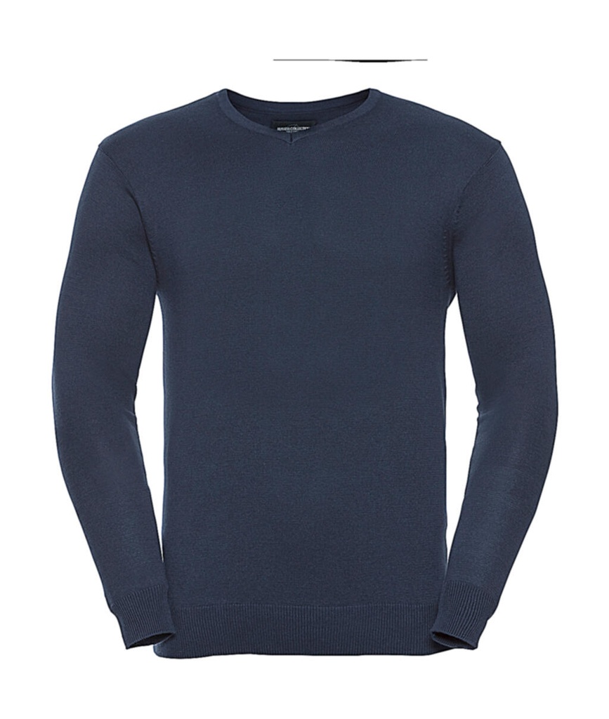 Men's V-Neck Knitted Pullover French Navy