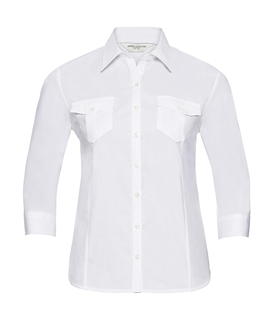 Ladies' Roll 3/4 Sleeve Shirt White