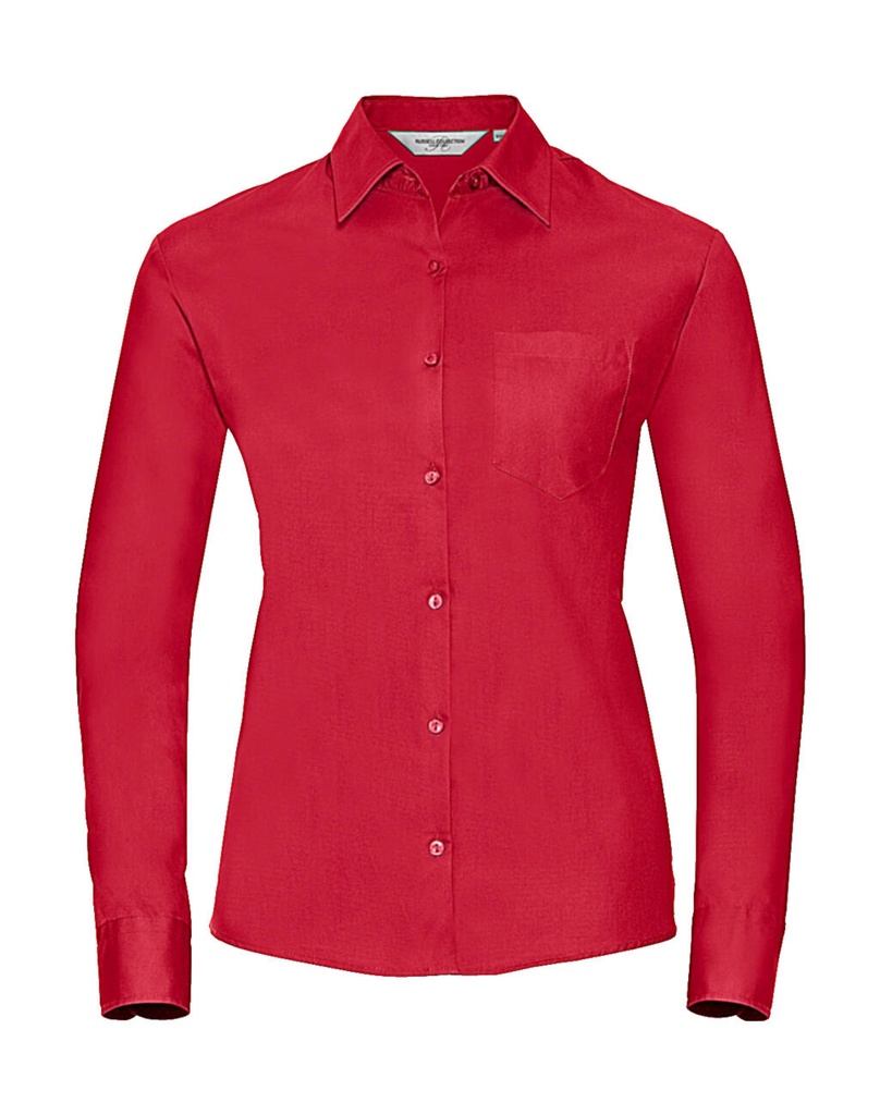 Ladies' Cotton Poplin Shirt LS Classic Red