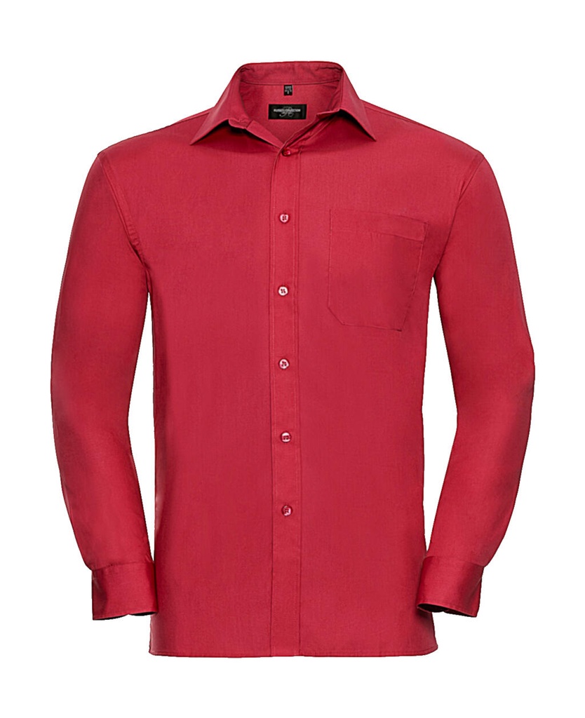 Cotton Poplin Shirt LS Classic Red