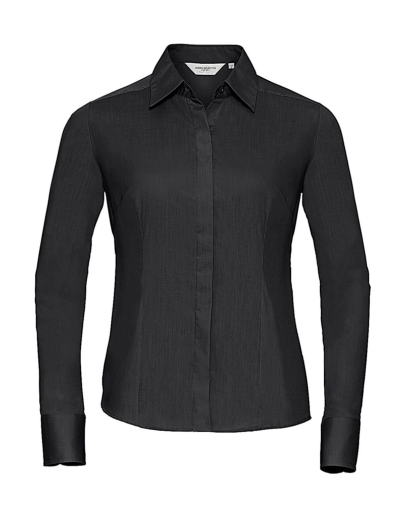 Ladies' LS Fitted Poplin Shirt Black