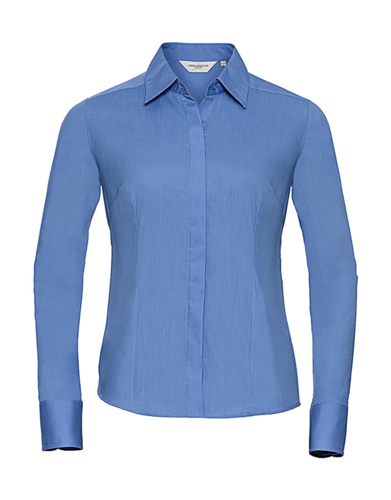 Ladies' LS Fitted Poplin Shirt Corporate Blue